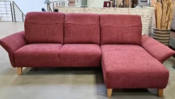 DFM Ecksofas|Ecksofa BelAmi Stoff Lugo 31 Marsala Rot Füße Eiche Geölt