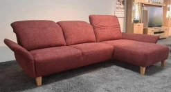 DFM Ecksofas|Ecksofa BelAmi Stoff Lugo 31 Marsala Rot Füße Eiche Geölt