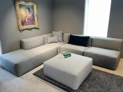 Varaschin Ecksofas|Ecksofa Belt Stoff Gemma Titanio D170 Marine Iron Grau mit Hocker