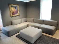 Varaschin Ecksofas|Ecksofa Belt Stoff Gemma Titanio D170 Marine Iron Grau mit Hocker