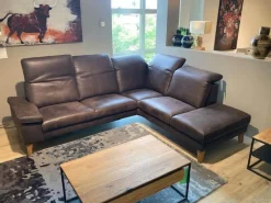 Activineo Ecksofas|Ecksofa Benson Stoff Relax 123 Espresso Braun Füße Braun Geölt