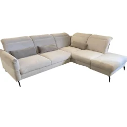 Sit & More Ecksofas|Ecksofa Breda Cord Stoff Rebbit Silver Silber Füße Schwarz Matt Inklusive Verstellungen Und Nierenkissen