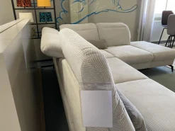 Sit & More Ecksofas|Ecksofa Breda Cord Stoff Rebbit Silver Silber Füße Schwarz Matt Inklusive Verstellungen Und Nierenkissen