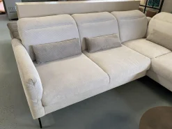 Sit & More Ecksofas|Ecksofa Breda Cord Stoff Rebbit Silver Silber Füße Schwarz Matt Inklusive Verstellungen Und Nierenkissen