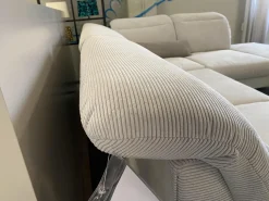 Sit & More Ecksofas|Ecksofa Breda Cord Stoff Rebbit Silver Silber Füße Schwarz Matt Inklusive Verstellungen Und Nierenkissen