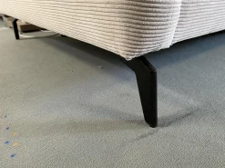 Sit & More Ecksofas|Ecksofa Breda Cord Stoff Rebbit Silver Silber Füße Schwarz Matt Inklusive Verstellungen Und Nierenkissen