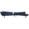 Walter Knoll Ecksofas|Ecksofa Bundle 630 Bezug Leder Ascot Black Metallgestell Schwarz