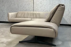 Walter Knoll Ecksofas|Ecksofa Bundle 630 Leder Rodeo Soft 1417 Pebble Grau Beige Gestell Schwarz Matt Pulverbeschichtet