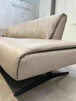 Walter Knoll Ecksofas|Ecksofa Bundle 630 Leder Rodeo Soft 1417 Pebble Grau Beige Gestell Schwarz Matt Pulverbeschichtet