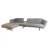 Walter Knoll Ecksofas|Ecksofa Bundle Bezug Stoff Sonora 7867 Bark Grau Füße Matt Bronze Mit Filzgleitern