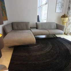 Walter Knoll Ecksofas|Ecksofa Bundle Bezug Stoff Sonora 7867 Bark Grau Füße Matt Bronze Mit Filzgleitern