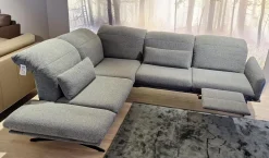 Koinor Ecksofas|Ecksofa Calmo Stoff 13 Cosmo 97 Grau Metallkufen Pulverbeschichtet Schwarz Matt Mit Maueller Kopfteilverstellung Und Motorische Fußstütze Inklusive 2 Kissen Ohne Dekokissen