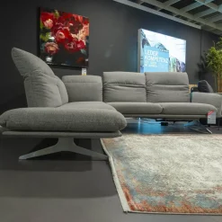 Koinor Ecksofas|Ecksofa Calmo Stoff 13 Educa 93 Sitz Polyschaum M-Kufe Nickel Satiniert