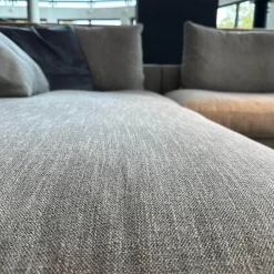 Flexform Ecksofas|Ecksofa Campiello Stoff Extra Elvira N1724 Grau Füße Metall Brüniert Inklusive 8 Kissen