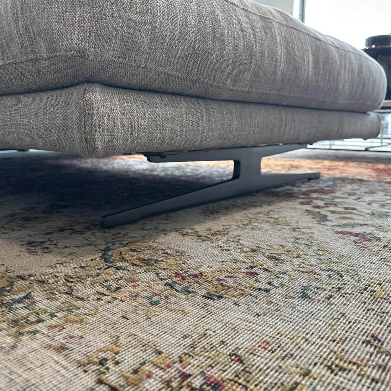 Flexform Ecksofas|Ecksofa Campiello Stoff Extra Elvira N1724 Grau Füße Metall Brüniert Inklusive 8 Kissen