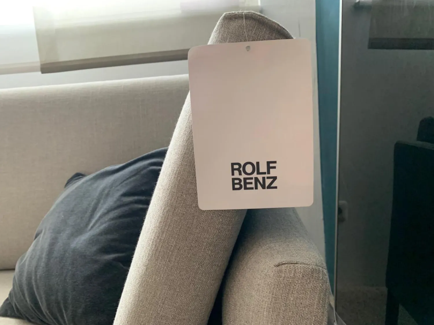 Rolf Benz Ecksofas|Ecksofa Cara 2020 Stoff 14.162 Steingrau Ablage Eiche Furniert Kufe Stahl Umbragrau