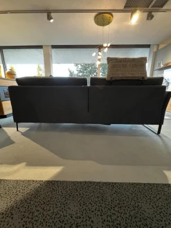 Rolf Benz Ecksofas|Ecksofa Cara Stoff 14 167 Azurblau Blau Grau Füße Schwarz Inklusive Kopfstützbügel Und Kissen