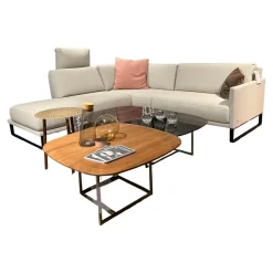 Rolf Benz Ecksofas|Ecksofa Cara Stoff 22.309 Achalgrau Gestell Kufe In Stahl Schwarz Mit Niedrigem Rückenkissen