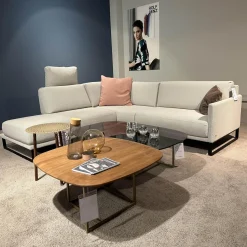 Rolf Benz Ecksofas|Ecksofa Cara Stoff 22.309 Achalgrau Gestell Kufe In Stahl Schwarz Mit Niedrigem Rückenkissen