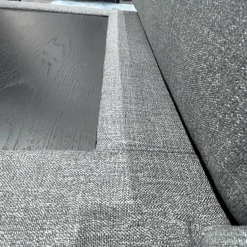 Rolf Benz Ecksofas|Ecksofa Cara Stoff 14.164 Mittel Eisengrau Stoff 22.202 Hell Staubgrau Füße Schwarz