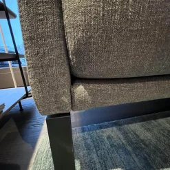 Rolf Benz Ecksofas|Ecksofa Cara Stoff 14.164 Mittel Eisengrau Stoff 22.202 Hell Staubgrau Füße Schwarz