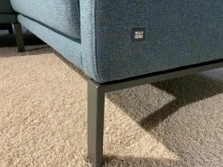 Rolf Benz Ecksofas|Ecksofa Cara Stoff 20.253 Ozeanblau Füße Umbragrau mit Kissen