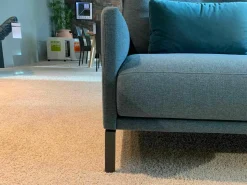 Rolf Benz Ecksofas|Ecksofa Cara Stoff 20.253 Ozeanblau Füße Umbragrau mit Kissen