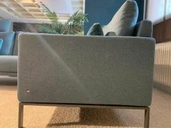 Rolf Benz Ecksofas|Ecksofa Cara Stoff 20.253 Ozeanblau Füße Umbragrau mit Kissen