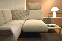 Rolf Benz Ecksofas|Ecksofa Cara Stoff Weißgrau 26.202 mit Holz-Ablage Schwenkbar