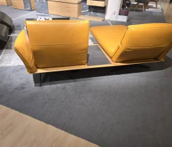 Koinor Ecksofas|Ecksofa Ceda Leder B Bonito Sole Gelb Metallkufe Schwarz Matt Pulverbeschichtet Inklusive Zwischentisch Und Nierenkissen