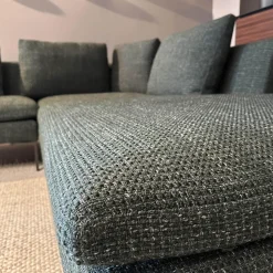 B&B Italia Ecksofas|Ecksofa Charles Large Stoff Super Sirte Kieferngrün Füße Aluminium Schwarz Verchromt Lackiert