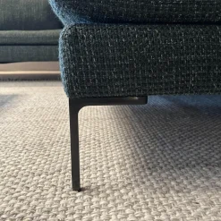 B&B Italia Ecksofas|Ecksofa Charles Large Stoff Super Sirte Kieferngrün Füße Aluminium Schwarz Verchromt Lackiert