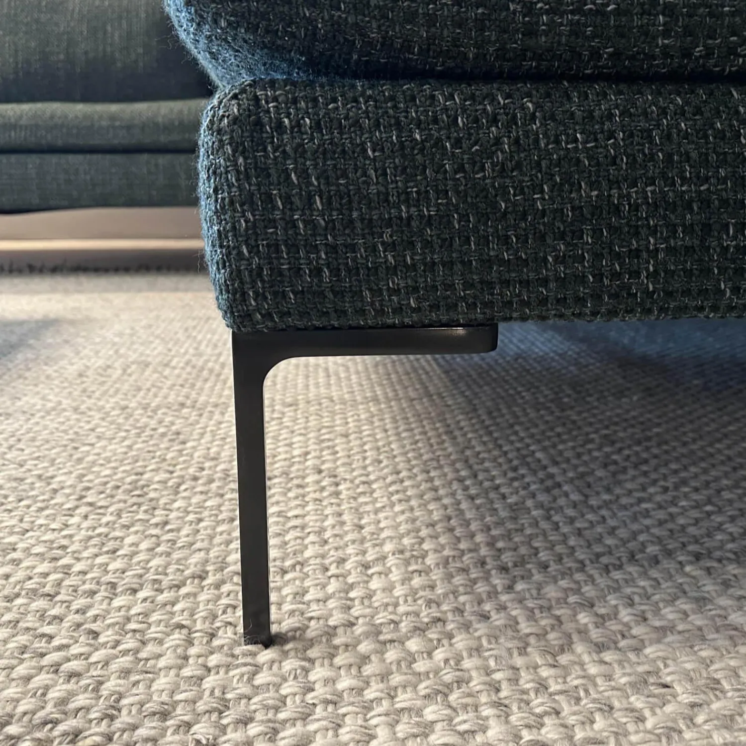 B&B Italia Ecksofas|Ecksofa Charles Large Stoff Super Sirte Kieferngrün Füße Aluminium Schwarz Verchromt Lackiert