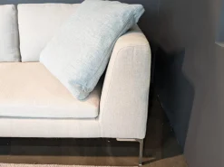 B&B Italia Ecksofas|Ecksofa Charles Stoff Lodi Natur Creme Füße Chrom mit 8 Kissen