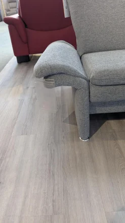 Arco Ecksofas|Ecksofa Chronos Stoff Medusa Rauchblau Grau Blau Metallfuß M01 Poliert Armlehne Klappbar Inklusive Kopfstütze