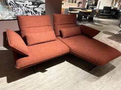 Koinor Ecksofas|Ecksofa Ciao Bezug 16 Luando Rostbraun Rot Kupfer Braun Füße Metall Schwarz Pulverbeschichtet Mit Verstellungen Inklusive 2 Nierenkissen