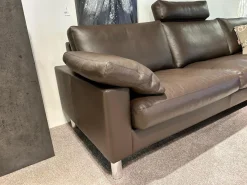 Erpo Ecksofas|Ecksofa CL 500 Leder 43 Mocca Braun mit Fuß- und Kopfstütze