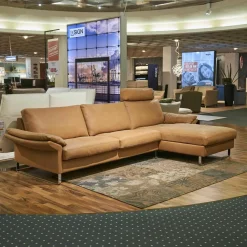 Erpo Ecksofas|Ecksofa CL 960 Leder 390.850 Tabac Braun Kufe HG