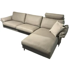 Erpo Ecksofas|Ecksofa Classics 960 43.200 Kiesel Kufe Hochglanz mit Kopfstütze