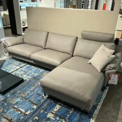 Erpo Ecksofas|Ecksofa Classics 960 43.200 Kiesel Kufe Hochglanz mit Kopfstütze