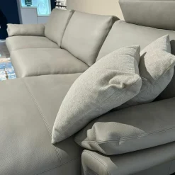 Erpo Ecksofas|Ecksofa Classics 960 43.200 Kiesel Kufe Hochglanz mit Kopfstütze