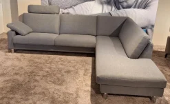 Erpo Ecksofas|Ecksofa Classics CL500 Stoff 18 2022.80 Grau mit Kopfstütze