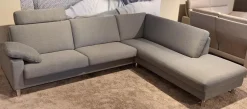 Erpo Ecksofas|Ecksofa Classics CL500 Stoff 18 2022.80 Grau mit Kopfstütze