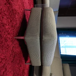 Erpo Ecksofas|Ecksofa Classics Stoff Sugar Natur Fuß 59 Aluminium mit Hocker