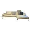 Contur Ecksofas|Ecksofa Collina Leder WP Ecru L50 Beige Metallfüße Gebürstet Inklusive Kopfstütze
