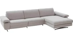 himolla Ecksofas|Ecksofa Comfortmaster Spektra 1487 Stoff Loop 02 Jet Hellgrau Metallkufe Anthrazit Motorisch Verstellbar