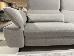 himolla Ecksofas|Ecksofa Comfortmaster Spektra 1487 Stoff Loop 02 Jet Hellgrau Metallkufe Anthrazit Motorisch Verstellbar