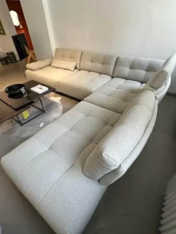 Contur Ecksofas|Ecksofa Comodo Stoff Crumble Silky 61 Beige Metallfuß Anthrazit Pulverbeschichtet Inklusive Kissen