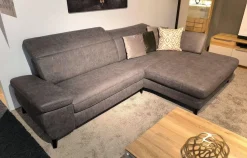 Steinpol Ecksofas|Ecksofa Concerto Stoff Bullus Anthrazit Füße Chrom Schwarz Inklusive Kissen