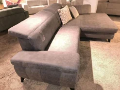 Steinpol Ecksofas|Ecksofa Concerto Stoff Bullus Anthrazit Füße Chrom Schwarz Inklusive Kissen